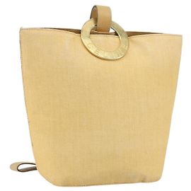 Céline CELINE Circle Schultertasche Canvas Yellow Gold