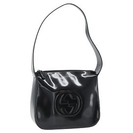 GUCCI Shoulder Bag Enamel Black 001 1364 1703