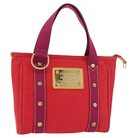 LOUIS VUITTON Antigua Cabas PM Tote Bag Canvas Rouge M40037 LV