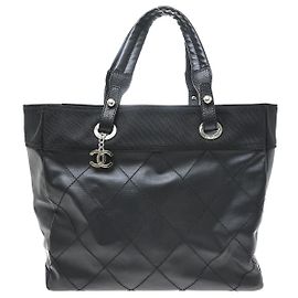 Borsa Tote Chanel Biarritz in tela rivestita matelassé Large