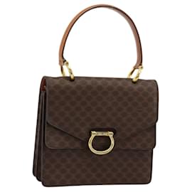 Céline CELINE Macadam Canvas Hand Bag PVC Leather Brown Gold