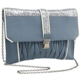 Miu Miu Matelasse Chain Shoulder Bag Leather Light Blue Silver