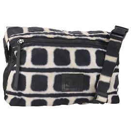 CHANEL Sports Line Reversible Shoulder Bag Nylon Black Silver CC