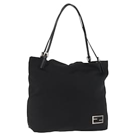 FENDI Tote Bag Nylon Black Silver