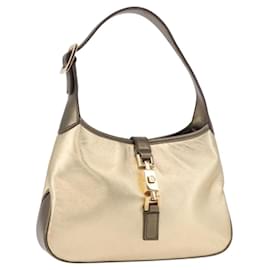 GUCCI Jackie Hand Pouch Leather Gold 005 0775
