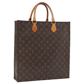 LOUIS VUITTON Monogram Sac Plat Hand Bag M51140 LV