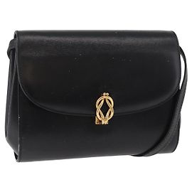 GUCCI Shoulder Bag Leather Black Gold 004 056 0219