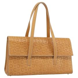 Céline CELINE C Macadam Canvas Hand Bag Leather Beige Gold