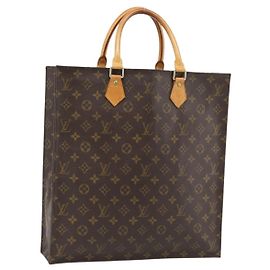 LOUIS VUITTON Monogram Sac Plat Hand Bag M51140 LV