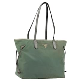 PRADA Tote Bag Nylon Grün Gold