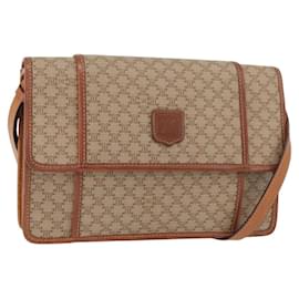 Céline CELINE Macadam Canvas Shoulder Bag PVC Beige Gold