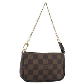 LOUIS VUITTON Damier Ebene Mini Pochette Accessoires Pouch N58009
