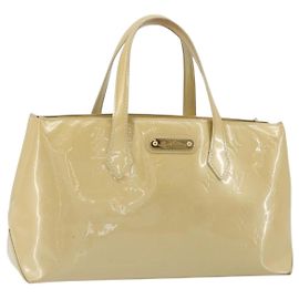 LOUIS VUITTON Vernis Wilshire PM Hand Bag Rose Flow Lantern M91642