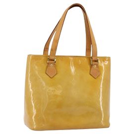 LOUIS VUITTON Monogram Vernis Houston Hand Bag Beige M91004 LV