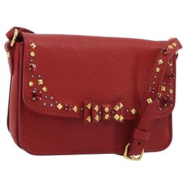 Miu Miu Shoulder Bag Leather Red Gold