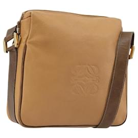 LOEWE Anagram Shoulder Bag Leather Beige Gold