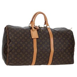 LOUIS VUITTON Monogram Keepall 55 Boston Bag M41424 LV