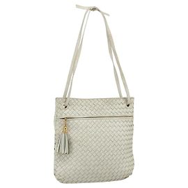 BOTTEGA VENETA INTRECCIATO Bolso de hombro de piel Blanco Oro