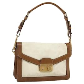 PRADA Shoulder Bag Nylon Ivory Gold
