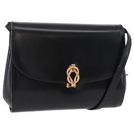 GUCCI Bolso de hombro de piel negro y dorado 004 056 0219