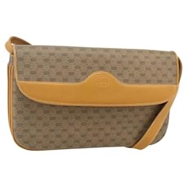 GUCCI Micro GG Supreme Shoulder Bag PVC Beige Gold 004 104 0024