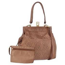 FENDI Bolso de hombro de piel 2way Bronze Gold