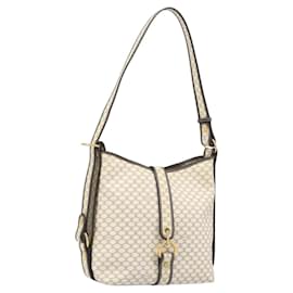 Céline CELINE Macadam Canvas Shoulder Bag PVC Leather Ivory Gold