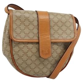 Céline CELINE Macadam Canvas Shoulder Bag PVC Beige Gold