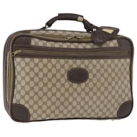 GUCCI GG Supreme Web Sherry Line Trunk PVC Beige Gold Red