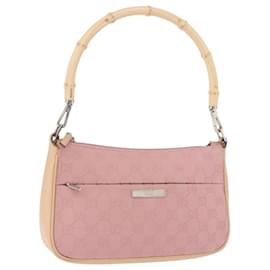 GUCCI Bamboo GG Canvas Shoulder Bag Pink Gold 001 3870 - Gucci
