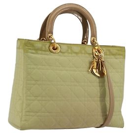 Christian Dior Sac à main Canage Nylon 2way Vert Or