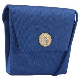 SAINT LAURENT Bolsa de ombro em cetim azul e dourado