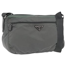 PRADA Shoulder Bag Nylon Green Silver