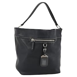 PRADA Shoulder Bag Leather Black Silver - Prada