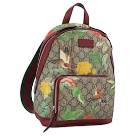 GUCCI GG Supreme Web Sherry Line Tian Backpack PVC Beige 427042