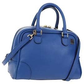 LOEWE Amazona 75 Hand Bag Leather 2way Blue Gold - Loewe