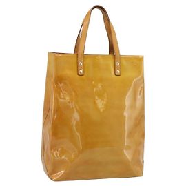 LOUIS VUITTON Monogram Vernis Reade MM Hand Bag Beige M91141 LV