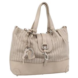 Chloé Chloe Kerala Hand Bag Leather Beige Silver