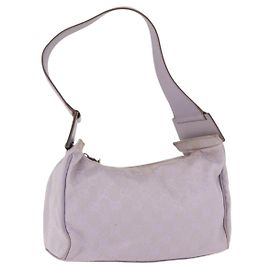 GUCCI GG Canvas Schultertasche Lila Gold 92699