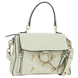 Chloé Chloe Fay Hand Bag Leather 2way White Gold