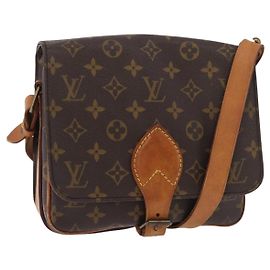 LOUIS VUITTON Monogram Cartouchiere MM Shoulder Bag M51253 LV