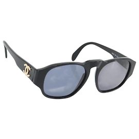 CHANEL COCO Mark Sunglasses plastic Black CC