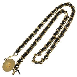 CHANEL Chain Belt metal Gold CC