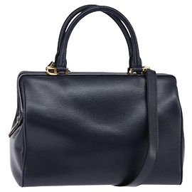 Céline CELINE Hand Bag Leather 2way Navy Gold