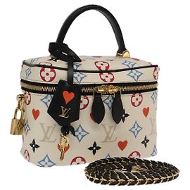 LOUIS VUITTON Monogram Game On Vanity PM Hand Bag White M57458 LV