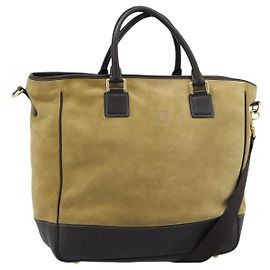 LOEWE Anagram Hand Bag Suede 2way Beige Gold