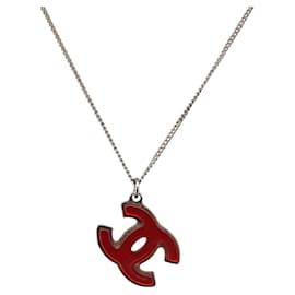 CHANEL COCO Mark Halskette Metall silberfarben CC