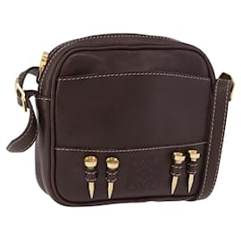 LOEWE Shoulder Bag Leather Brown Gold