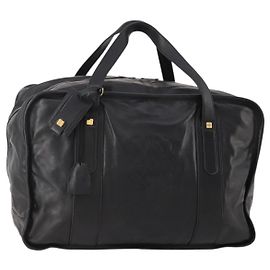 LOEWE Anagram Boston Bag Leder Schwarz Gold