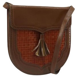 SAINT LAURENT Shoulder Bag Leather Brown Gold